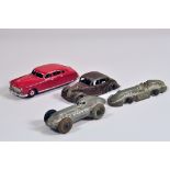 Group of early Dinky Playworn Toys plus Dinky No. 171 Hudson Commodore Sedan (overpainted). (4)