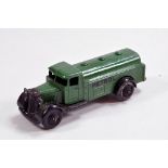 Dinky No. 25d Petrol Tanker. Type 3. Dark green body. Dusty but still a fine E to NM example.