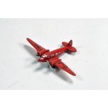 Dinky No. 62M Light Transport Plane in red with silver trim. VG to E.