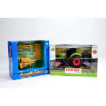 Duo of Farm Toy models from Ertl including New holland combine plus ZAP Claas RC Axion 850