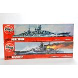 Duo of Airfix 1/600 Ship Kits. Bismark and Prinz Eugen. As New.