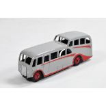Dinky No. 280 Observation Coach in light grey body, red flashes and ridged hubs with black treaded