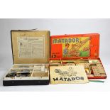 A Matador Wooden Construction Set plus Terratron Figure Foundry (with some figures). Interesting