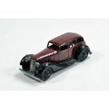 Dinky No. 36a Armstrong Siddeley with maroon/dark red body, black detailed chassis and ridged