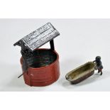 Duo of interesting and very early (Pre-War) Lead Metal Figures including Child with a Bathtub plus