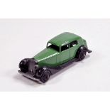 Dinky No. 30c Daimler with green body, black chassis and ridged hubs. Fine Example aside small