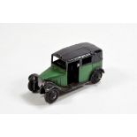 Dinky No. 36g Taxi in green, black including smooth hubs with black smooth tyres. Needs a dust