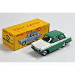 Dinky No. 189 Triumph Herald in two-tone white and dark green. E to NM in VG Box.