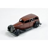 Dinky No. 30d Vauxhall with brown body, black chassis and ridged hubs. Fine example is E to NM.