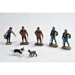 Small Group of Plastic Farm Figures. Britains.