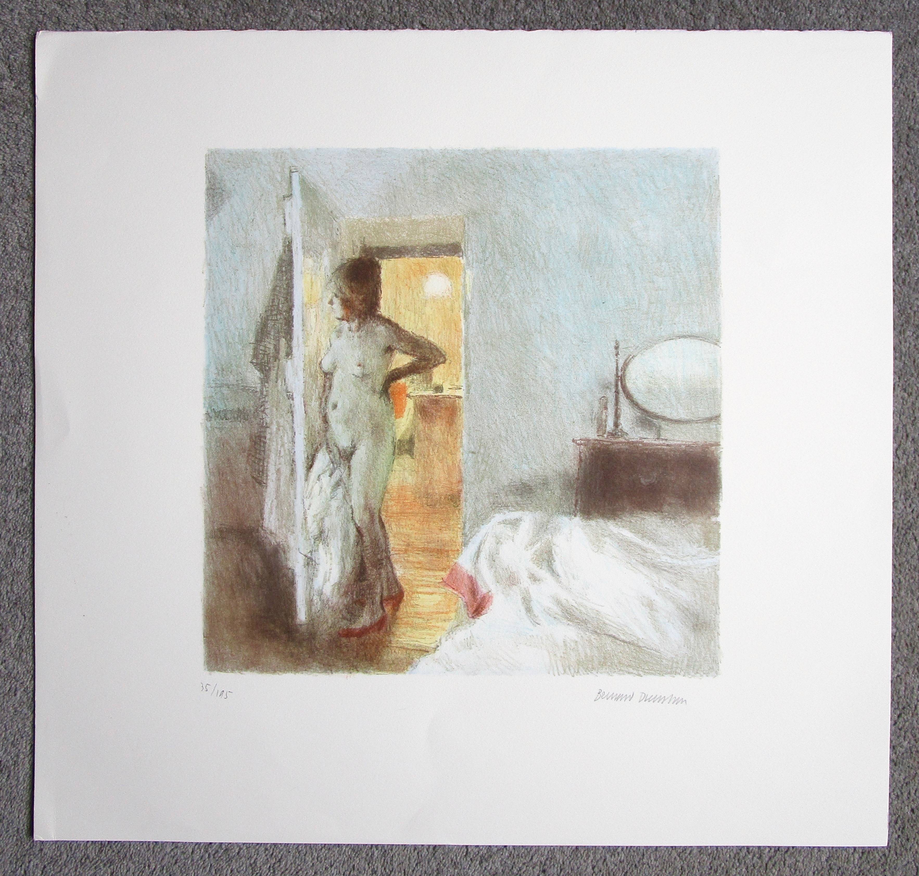 BERNARD DUNSTAN RA [1920-2017] Nude in Bedroom Doorway. Lithograph, on wove paper with full margins.