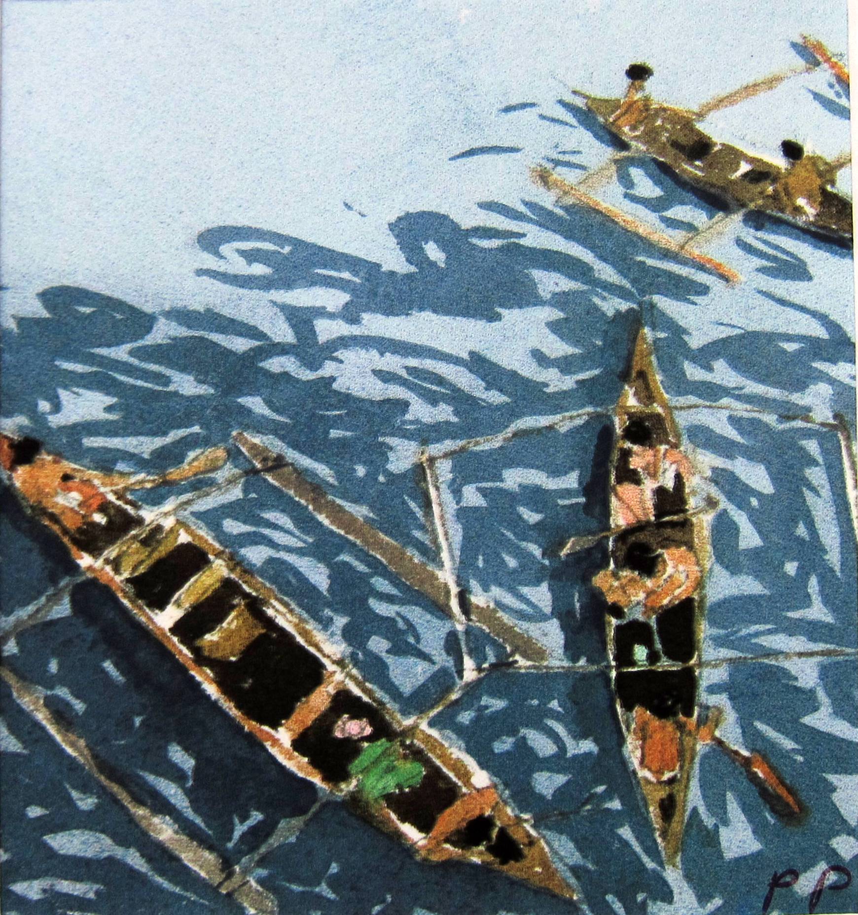 PATRICK PROCKTOR R.A. [1936-2003]. Thai Boats [Ocean Pearl], 1994. screenprint, 12/200, signed