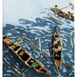 PATRICK PROCKTOR R.A. [1936-2003]. Thai Boats [Ocean Pearl], 1994. screenprint, 12/200, signed