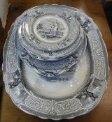 A Cremona pattern transfer decorated part dinner service by Pinder,