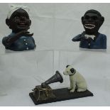 A reproduction 'negro woman' money bank and a 'negro' money bank,