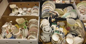 Six boxes of various china wares to include dinner wares and tea wares