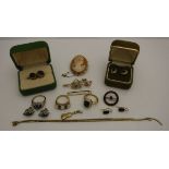 A collection of various ladies costume and other jewellery including various rings