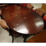 A modern mahogany D-end dining table in the Victorian manner