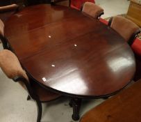 A modern mahogany D-end dining table in the Victorian manner