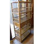 A modern Chinese hardwood bookcase,