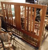 An Edwardian mahogany and inlaid double bedstead CONDITION REPORTS Frame is very