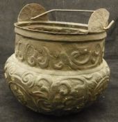 A Venetian copper situla or pail with plain swing handle,