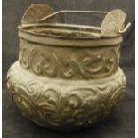 A Venetian copper situla or pail with plain swing handle,