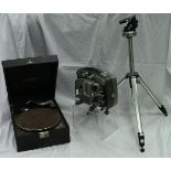 A Colombia Viva Tonal Grafonola portable gramophone,