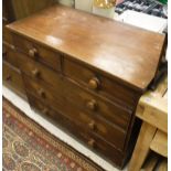 A Victorian mahogany chest of two short over three long graduated drawers