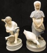 A Royal Copenhagen figure "The Goose Thief" (2139) and another figure "Goose Girl" (527)