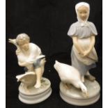 A Royal Copenhagen figure "The Goose Thief" (2139) and another figure "Goose Girl" (527)