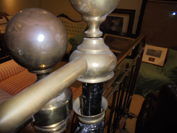 A brass and painted Victorian double bedstead CONDITION REPORTS Frame is just under - Image 4 of 6