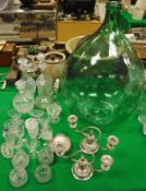 A collection of various glassware to include various 19th Century open salts, four decanters,