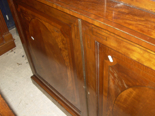 A 19th Century mahogany and inlaid bookcase cabinet, - Image 5 of 11