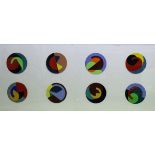 NIGEL O'NEILL (20TH CENTURY) "Eight abstract roundels", housed in a single frame,