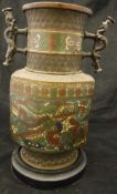A 19th Century Chinese bronze and cloisonné vase,