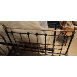 A brass and painted Victorian double bedstead CONDITION REPORTS Frame is just under