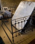 A Victorian brass and iron double bedstead with Comfy Night memory foam orthopaedic mattress