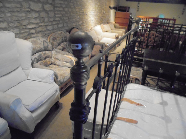 A Victorian brass and iron double bedstead with Comfy Night memory foam orthopaedic mattress - Image 6 of 8