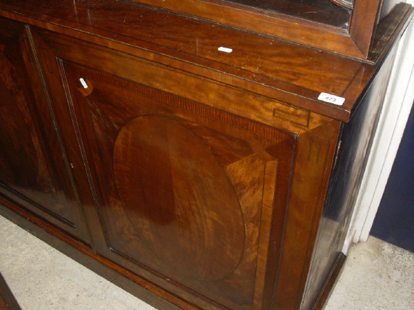 A 19th Century mahogany and inlaid bookcase cabinet, - Image 4 of 11