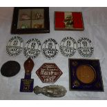 Two small boxes containing various Objets de Vertu and ephemera including a Messrs Hutton, Other,