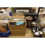 Three boxes of various records and LPs including The Beatles "Abbey Road", Peter,