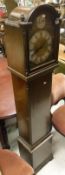 A modern oak cased long case clock of small proportions,