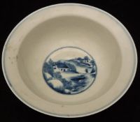 A Chinese blue and white bowl of ogee form,