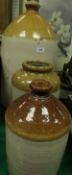 Three various stoneware jars / flagons