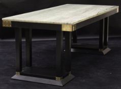 A refectory style dining table in the Art Deco/Mackintosh taste,