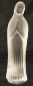 A Lalique frosted glass figure of The Madonna, her hands held in prayer before her,