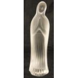 A Lalique frosted glass figure of The Madonna, her hands held in prayer before her,