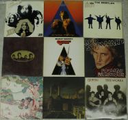 A box of various LPs to include The Beatles "Help!" (mono), "Abbey Road", "Love Songs",