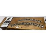 A modern cast iron railway name plate "Flying Scotsman",